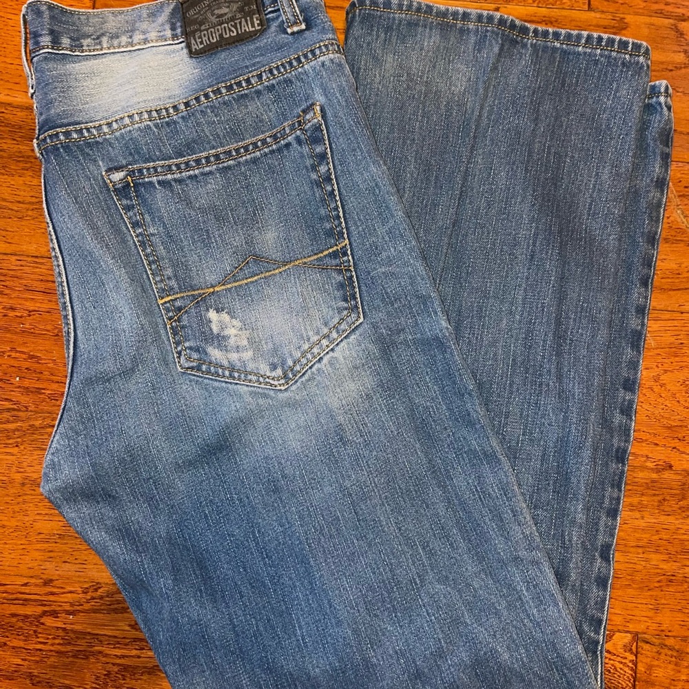 Aeropostale Men's Classic Blue Straight Jeans